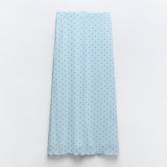 Zara Printed Tulle Skirt Polka Dot Blue - Picture 4 of 5